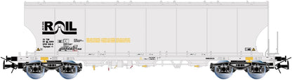 Rivarossi HR6675 ATIR-RAIL, 2-unit pack 4-axle round-sided silo wagons, grey livery livery, ep. VI for adults, 14+ years, model railway collectors