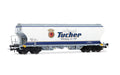 Rivarossi HR6676 4-axle round-sided cereal hopper wagon, light blue livery "Tucher", ep. V-VI for adults, 14+ years, model railway collectors