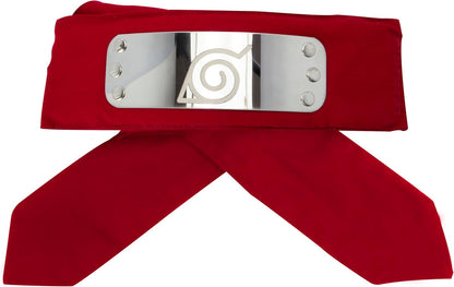 Naruto Shippuden Official Konoha Red Headband Replica Adult Size 35"x1.9" Anime Cosplay Naruto Merch Naruto Headband Naruto Cosplay Merch Gift