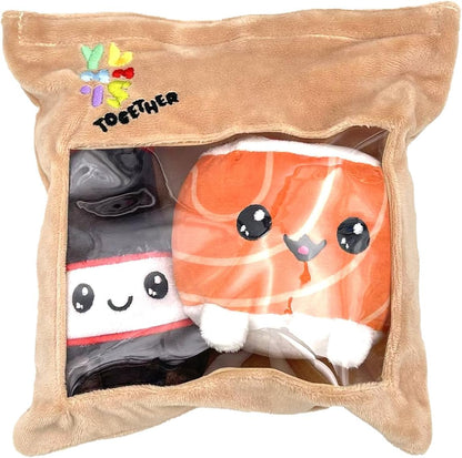 Joy Toy - Yummis Together Uramaki und SOYA - 2 Plüsch 15 cm in Take Away Plüsch Tasche 21x21 cm