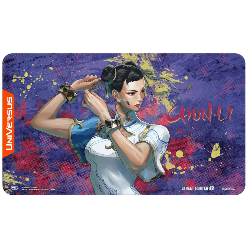 UniVersus: Street Fighter 6: Challenger Series Playmat - Chun-Li - 24 x 14 Neoprene Mat, Collectible Tabletop Card Game Accessory, UVS Games, Licensed