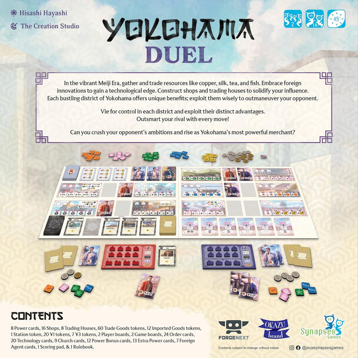 Synapses Games | Yokohama Duel | Board Game | Ages 12+ | 2 Players | 45 Minutes Playing Time