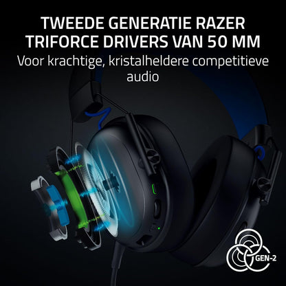 Razer BlackShark V3 X HyperSpeed voor PlayStation - Draadloze esportsheadset - Ultralicht 270 g - TriForce 50 mm drivers - Afneembare microfoon - HyperSpeed 2,4 GHz & Bluetooth - PS5/PC | Zwart
