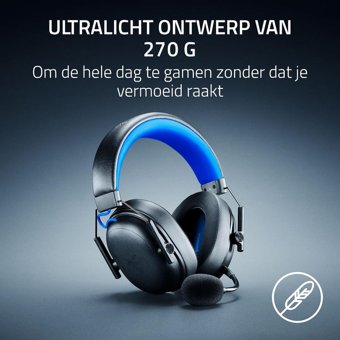 Razer BlackShark V3 X HyperSpeed voor PlayStation - Draadloze esportsheadset - Ultralicht 270 g - TriForce 50 mm drivers - Afneembare microfoon - HyperSpeed 2,4 GHz & Bluetooth - PS5/PC | Zwart