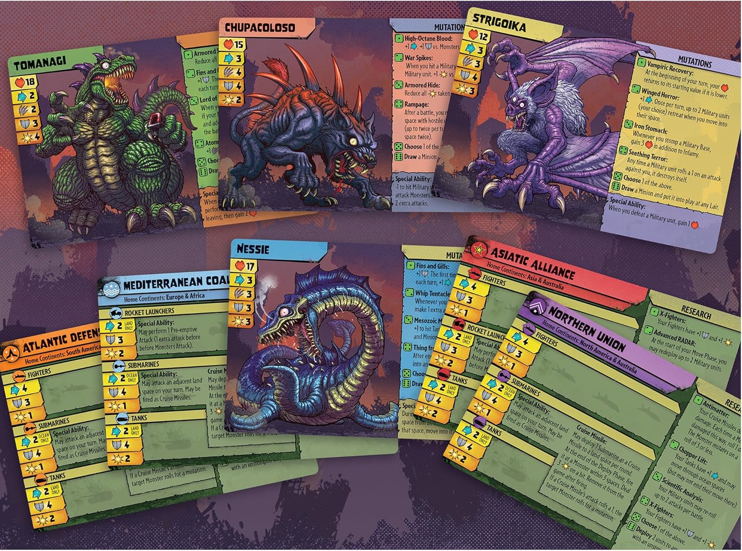 Renegade Games: Monsters Menace The World - Strategy Miniatures Board Game, Control A Monster & Menace The Planet to Gain Infamy, Ages 14+, 2-4 Player