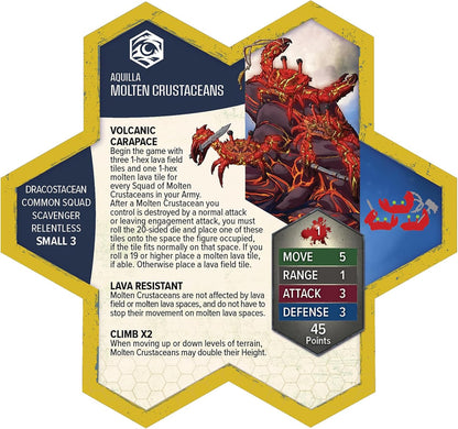 Renegade Games : Heroscape : Molten Crustaceans & Tanuki Tricksters – Extension de l'armée, 5 Figurines Non peintes assemblées et 5 Cartes, Accessoire de Jeu de Figurines