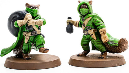 Renegade Games : Heroscape : Molten Crustaceans & Tanuki Tricksters – Extension de l'armée, 5 Figurines Non peintes assemblées et 5 Cartes, Accessoire de Jeu de Figurines