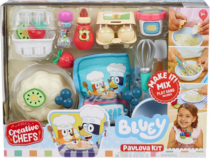 Little Tikes Creative Chefs Bluey Pavlova Kit - Viene con Make It Mix y 15 Accesorios Realistas, Juego de Cocina de Simulación, NO Comestible, Adecuado para Niños y Niñas Mayores de 3 Años