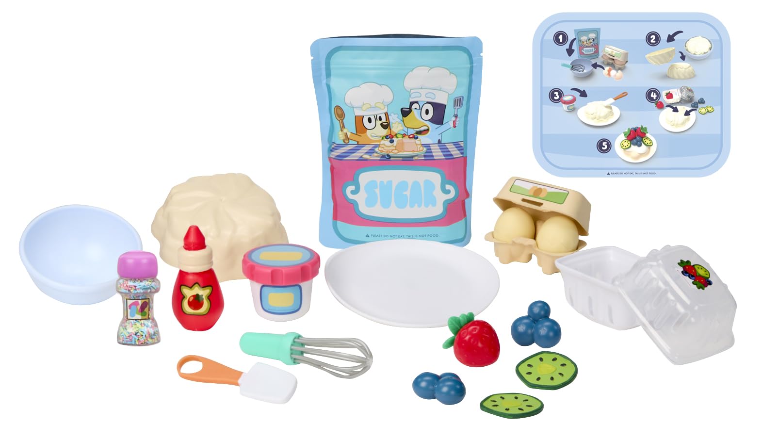 Little Tikes Creative Chefs Bluey Pavlova Kit - Viene con Make It Mix y 15 Accesorios Realistas, Juego de Cocina de Simulación, NO Comestible, Adecuado para Niños y Niñas Mayores de 3 Años