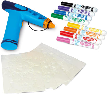 CRAYOLA Marker Airbrush | Turn Markers into Colourful Spray Art! | Includes 8 Washable Markers & Stencils for Kids Ages 6+
