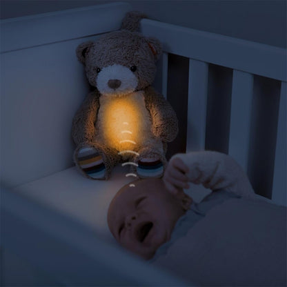 ZAZU Bruno The Bear Nachtlampje - Geluidsmachine met spraakopname | 7 vooraf ingestelde melodieën | Shushing, Heartbeat Sound & White Noise | Cry Activated Sensor | Baby & Peuter Slaaphulp Cadeau