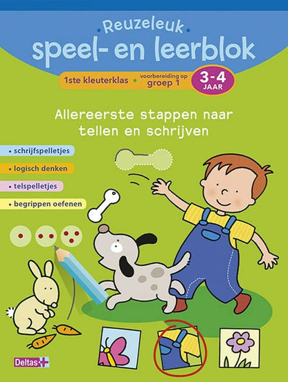 1ste kleuterklas; Voorbereiding op groep 1; 2-4 jaar: Schrijfspelletjes - logisch denken - telspelletjes - begrippen oefenen (Reuzeleuk speel- en ... allereerste stappen naar tellen en schrijven
