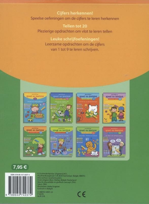3de kleuterklas; Groep 2; 5-6 jaar: Begrippen oefenen - cijfers herkennen - werken met getalbeelden - tellen tot 20 (Reuzeleuk speel- en leerblok: voorbereidende teloefeningen