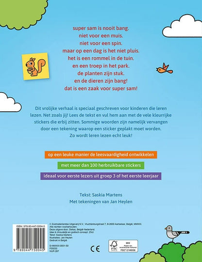 Ik leer lezen Stickerboek - Super Sam en de dino (AVI E3 / AVI 2
