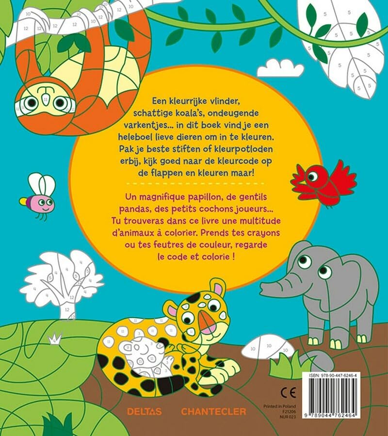 Kleuren op nummer - Lieve dieren / Les gentils animaux - Coloriages codés