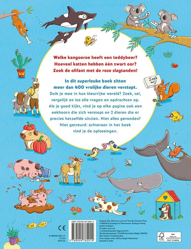 Tel- en zoekboek: vrolijke dieren