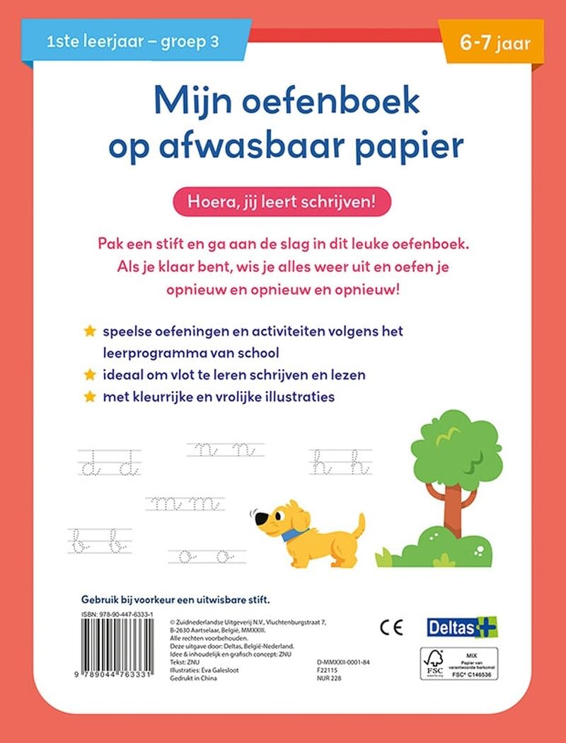 Mijn oefenboek op afwasbaar papier Ik leer al schrijven (6-7 j.): Oefenen, uitwissen en opnieuw beginnen!