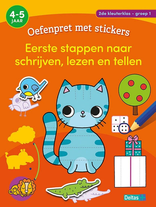 Oefenpret met stickers - Eerste stappen naar schrijven, lezen en tellen (4-5 j.