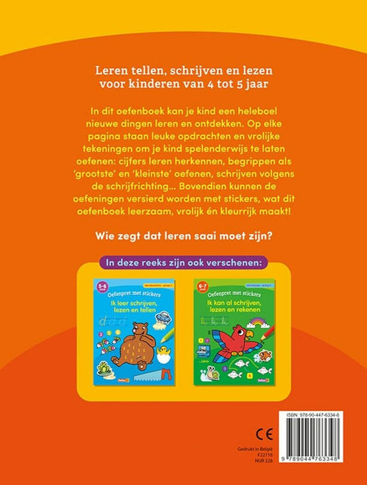 Oefenpret met stickers - Eerste stappen naar schrijven, lezen en tellen (4-5 j.