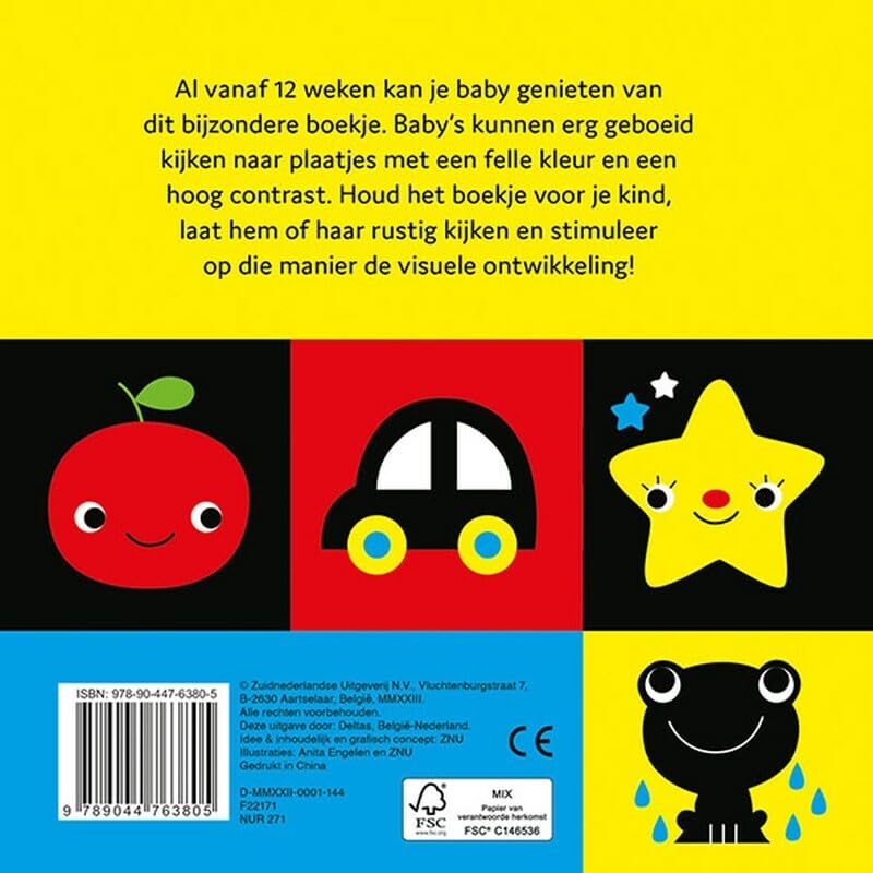Baby's allerliefste kijkboekje: Felle kleuren en contrasten om de visuele ontwikkeling te stimuleren
