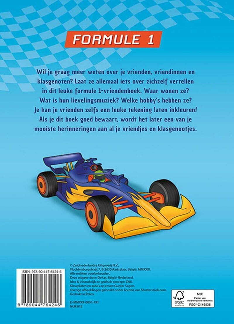 Formule 1 vriendenboek: Een reuzeleuk invulboek voor al je vriendjes en klasgenootjes