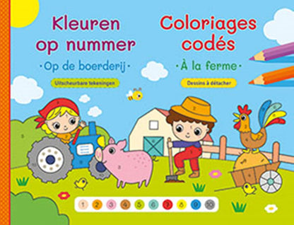 Kleuren op nummer - Op de boerderij / Coloriages codés – A la Ferme
