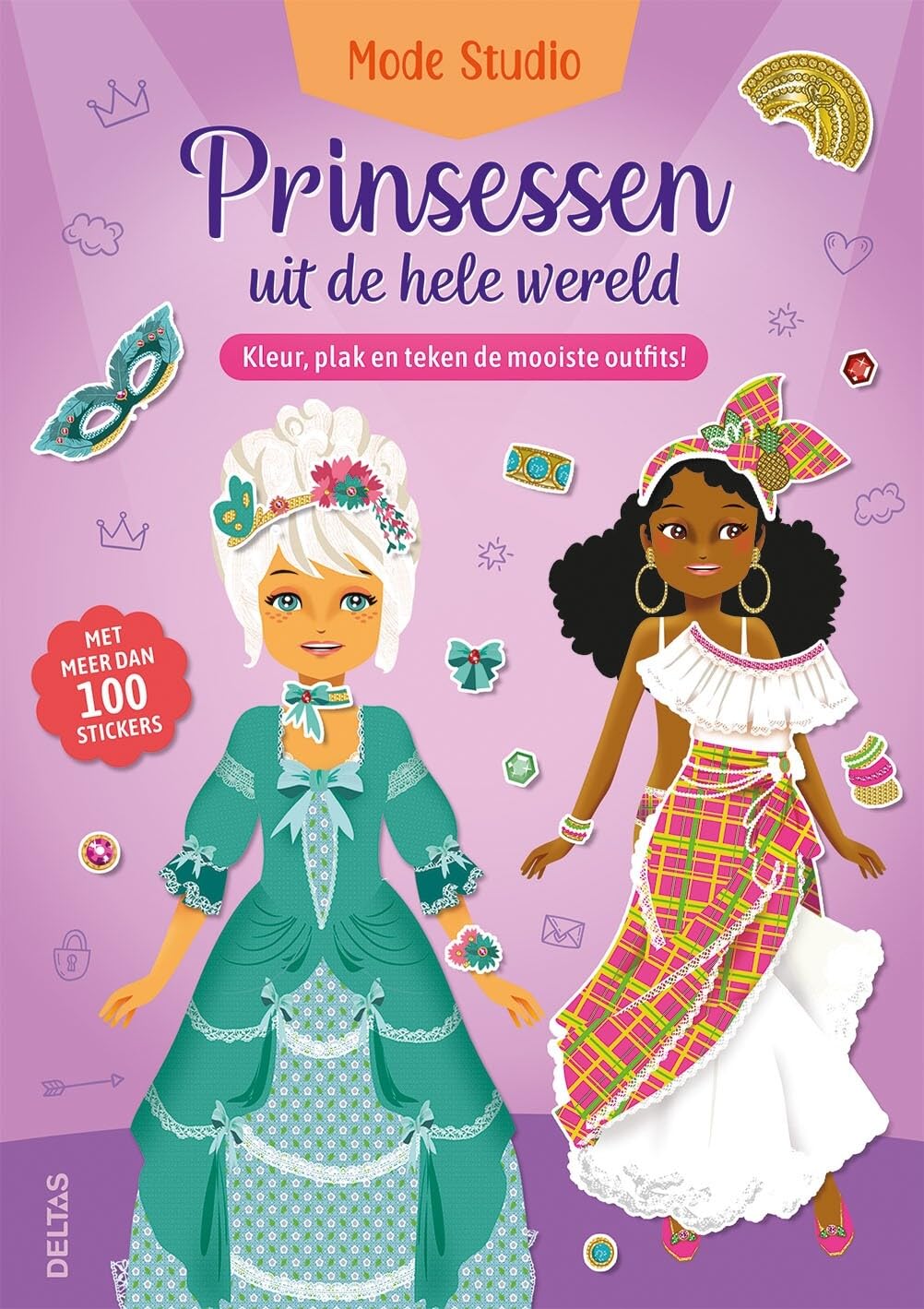 Mode Studio - Prinsessen Uit De Hele Wereld: Kleur Plak En Teken De Mooiste Out