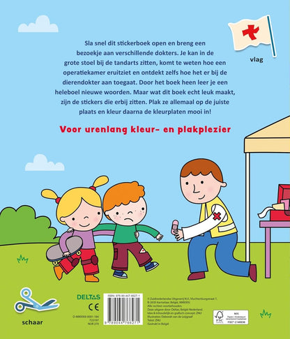 Kleur- en stickerboek met woordjes - Bij de dokter