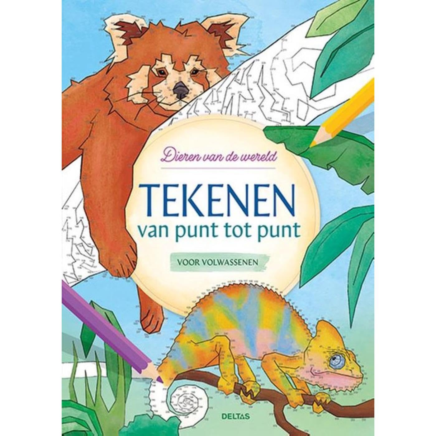 Tekenen van punt tot punt voor volwassenen - Dieren van de wereld
