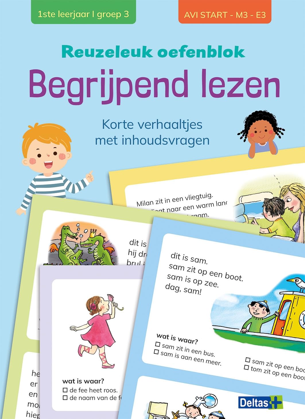 Reuzeleuk oefenblok begrijpend lezen (AVI start - M3 - E3): Korte verhaaltjes met inhoudsvragen (Reuzeleuk oefenblok begrijpend lezen: Korte verhaaltjes met inhoudsvragen