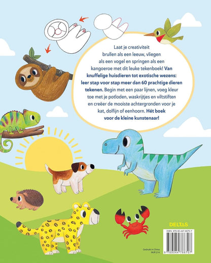 Stap voor stap dieren tekenen: van een stoere leeuw tot en schattige egel : tover de mooiste dieren uit je potlood!