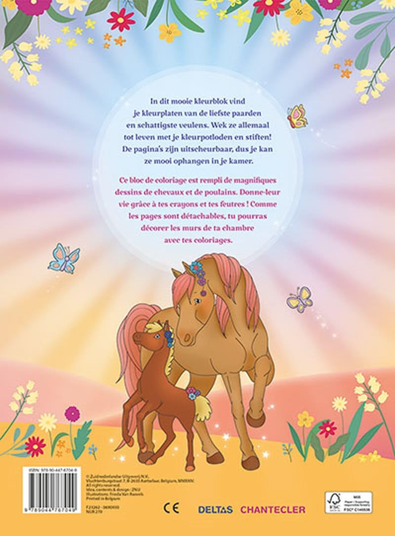 Ik hou van paarden kleurblok / J'aime les chevaux bloc de coloriage