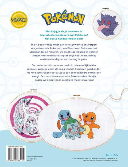 Pokémon borduren: breng je favoriete Pokémon tot leven met meer dan 45 patronen in kruissteek
