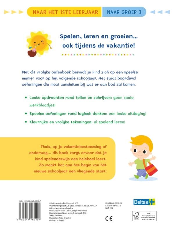 Vakantie oefenpret - Leuke tel-, schrijf- en leesoefeningen (naar het1ste leerjaar / naar groep 3