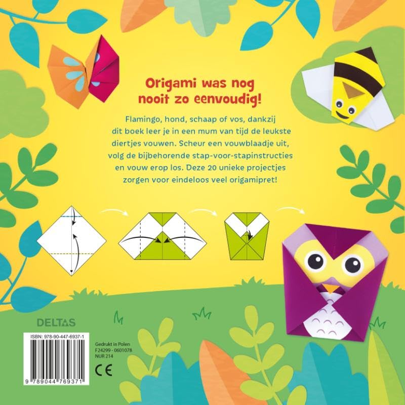 Zo leuk is origami: Stap voor stap 20 kleurrijke dieren vouwen