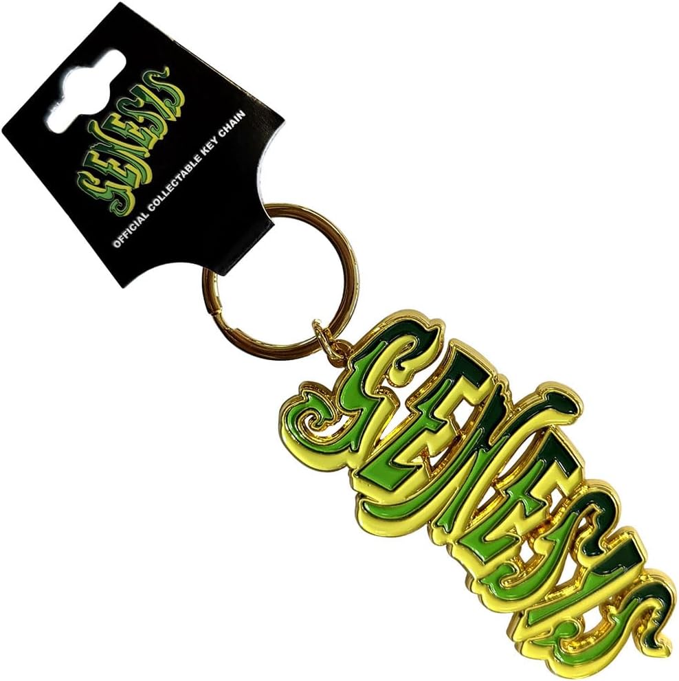 Rock Off officially Licensed Products Genesis Green Classic Logo keyring Keychain One Size