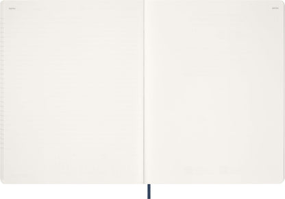 Moleskine Essential Planner 2025-2026, 15-Month Vertical Weekly Agenda, With Daily Time Slots, Flexible Cover, Blue Color, XXL Size 23.5x28.14