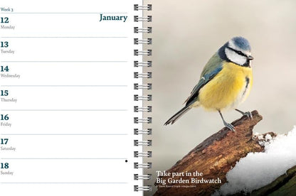 Carousel Worldwide RSPB 2026 Deluxe Wire-O Diary Planner – Weekly & Monthly Organiser with Wildlife Illustrations