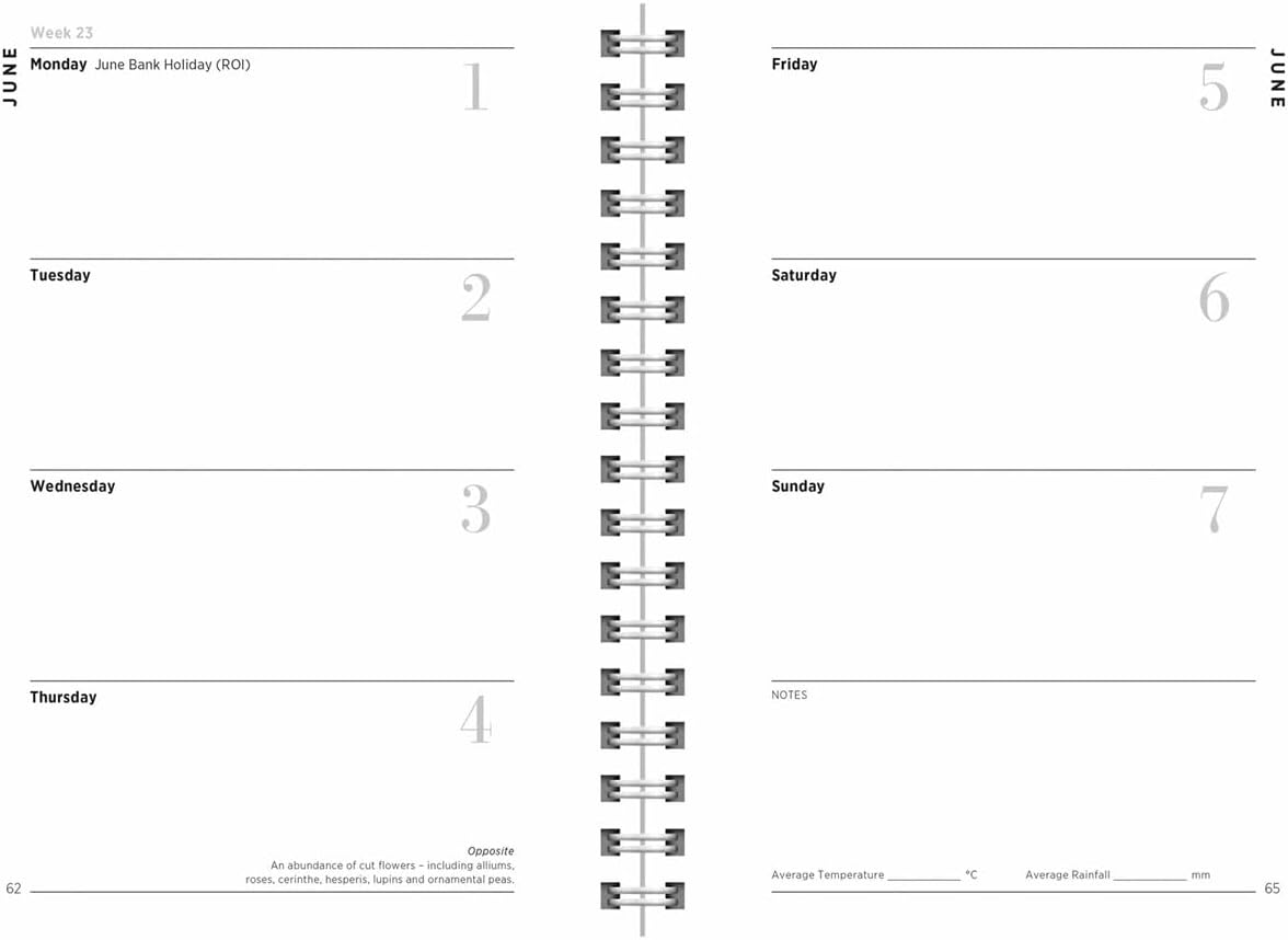 Carousel Worldwide, Sarah Raven's Grow Cook Eat in Art 2026 Deluxe Wire-o Diary Planner
