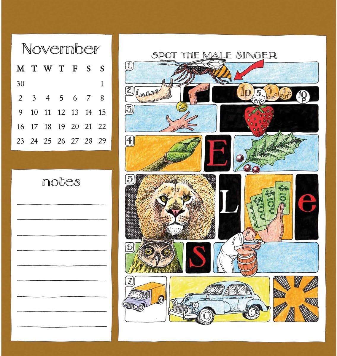 Carousel Worldwide, Simon Drew 2026 Easel Desk Calendar