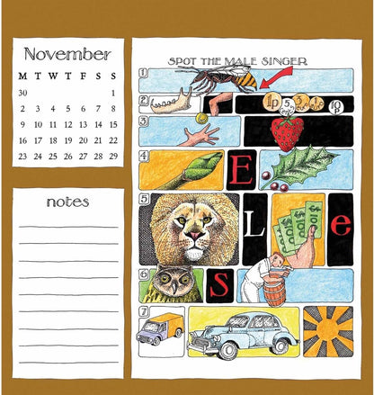 Carousel Worldwide, Simon Drew 2026 Easel Desk Calendar