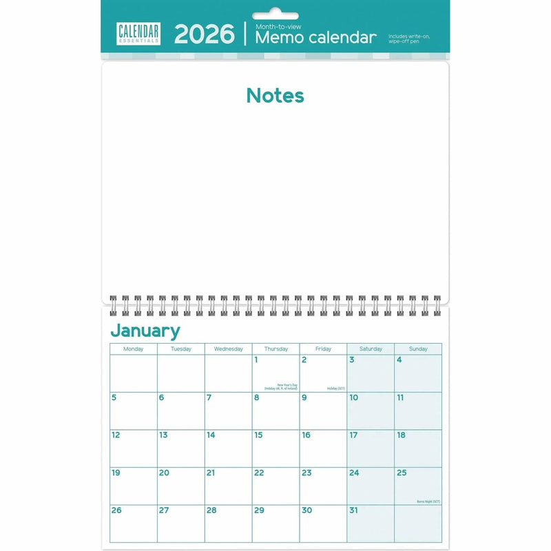 Carousel Worldwide, Essential Memo 2026 A3 Wall Calendar Planner