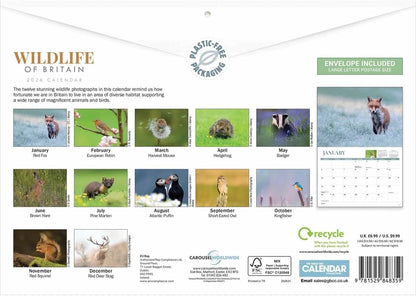 Carousel Worldwide, Wildlife of Britain 2026 A4 Wall Calendar
