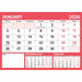 Carousel Worldwide, Red & Black Large Boldtype Landscape 2026 A4 Wall Calendar