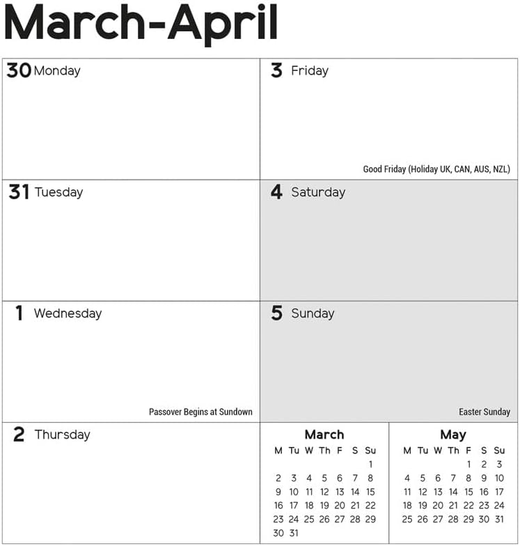 Carousel Worldwide, Essential Week-to-view 2026 Easel Desk Calendar
