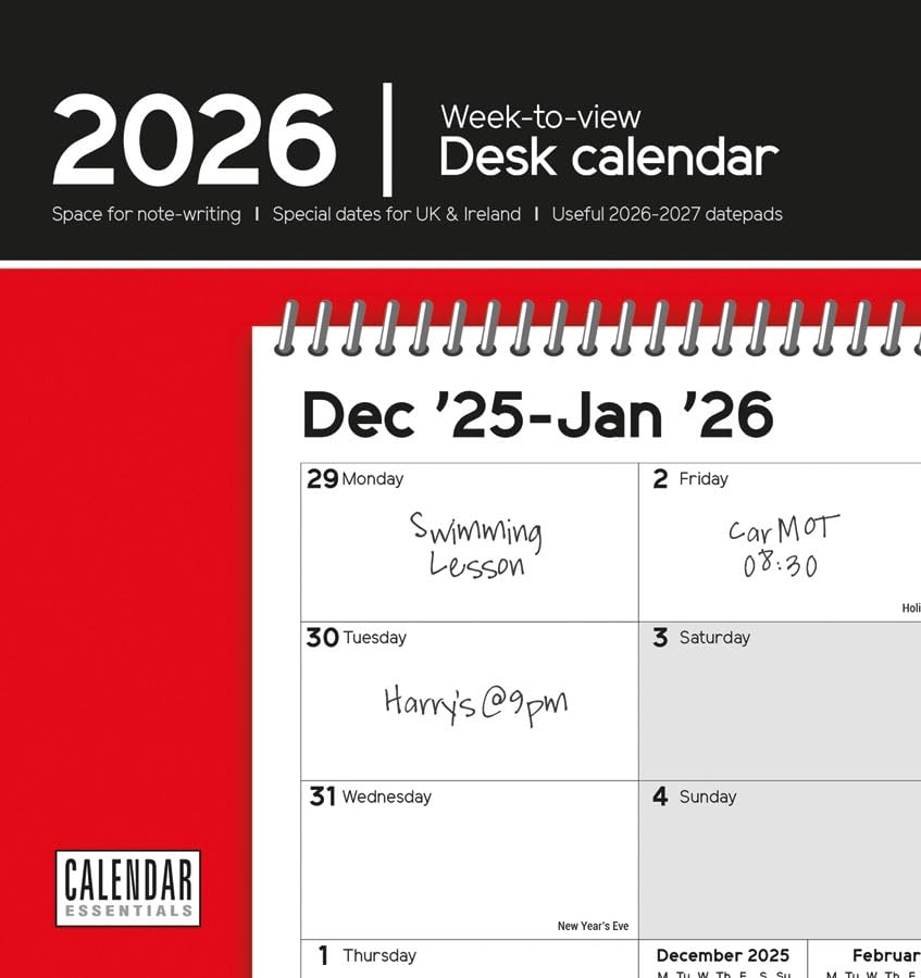 Carousel Worldwide, Essential Week-to-view 2026 Easel Desk Calendar