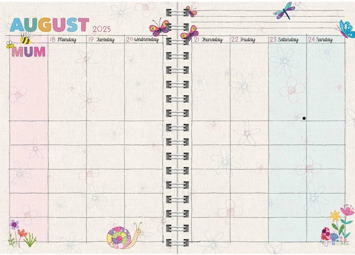 Mum's Fabric A5 Planner Diary 2025-2026