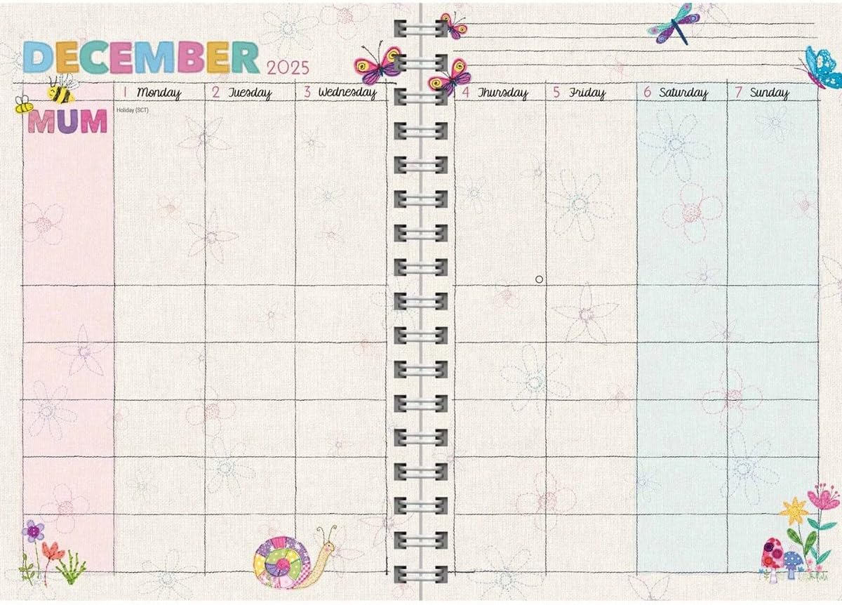 Mum's Fabric A5 Planner Diary 2025-2026