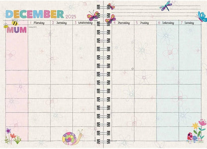Mum's Fabric A5 Planner Diary 2025-2026