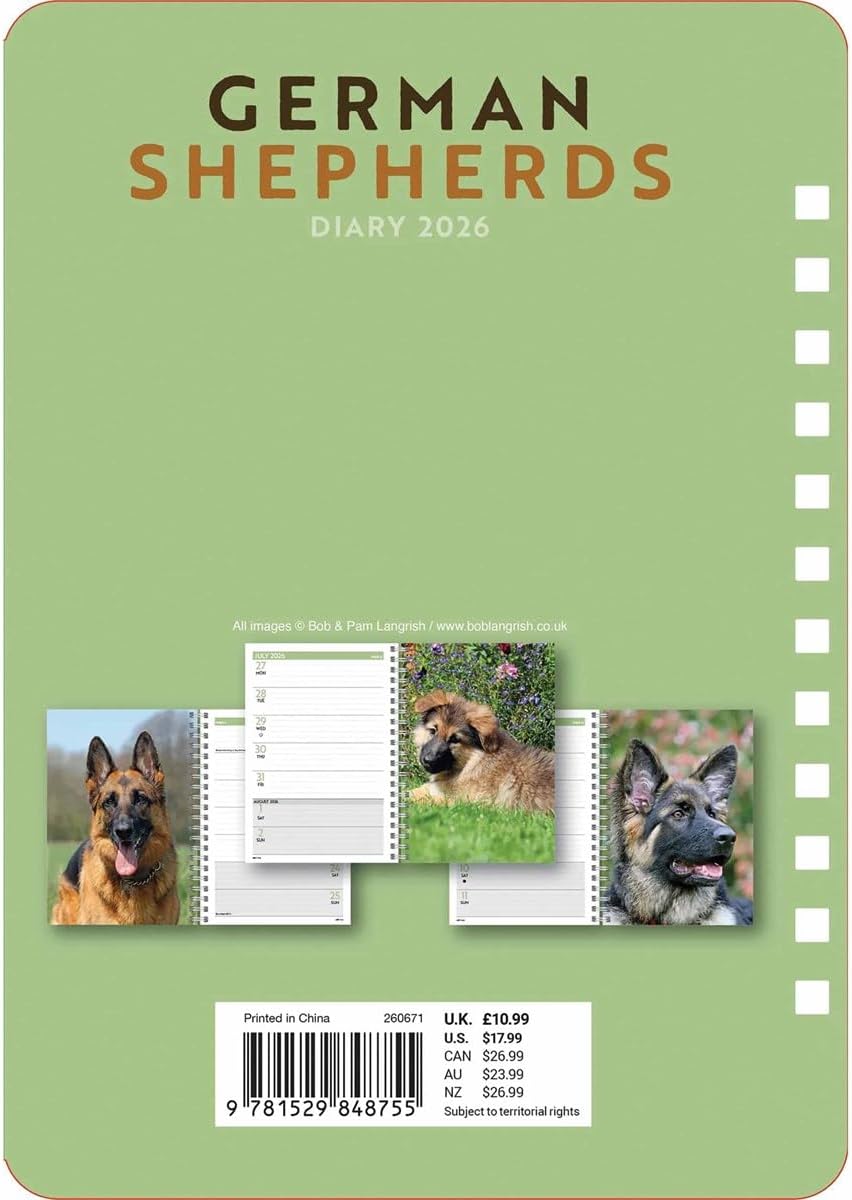 Carousel Worldwide, German Shepherds 2026 A5 Diary
